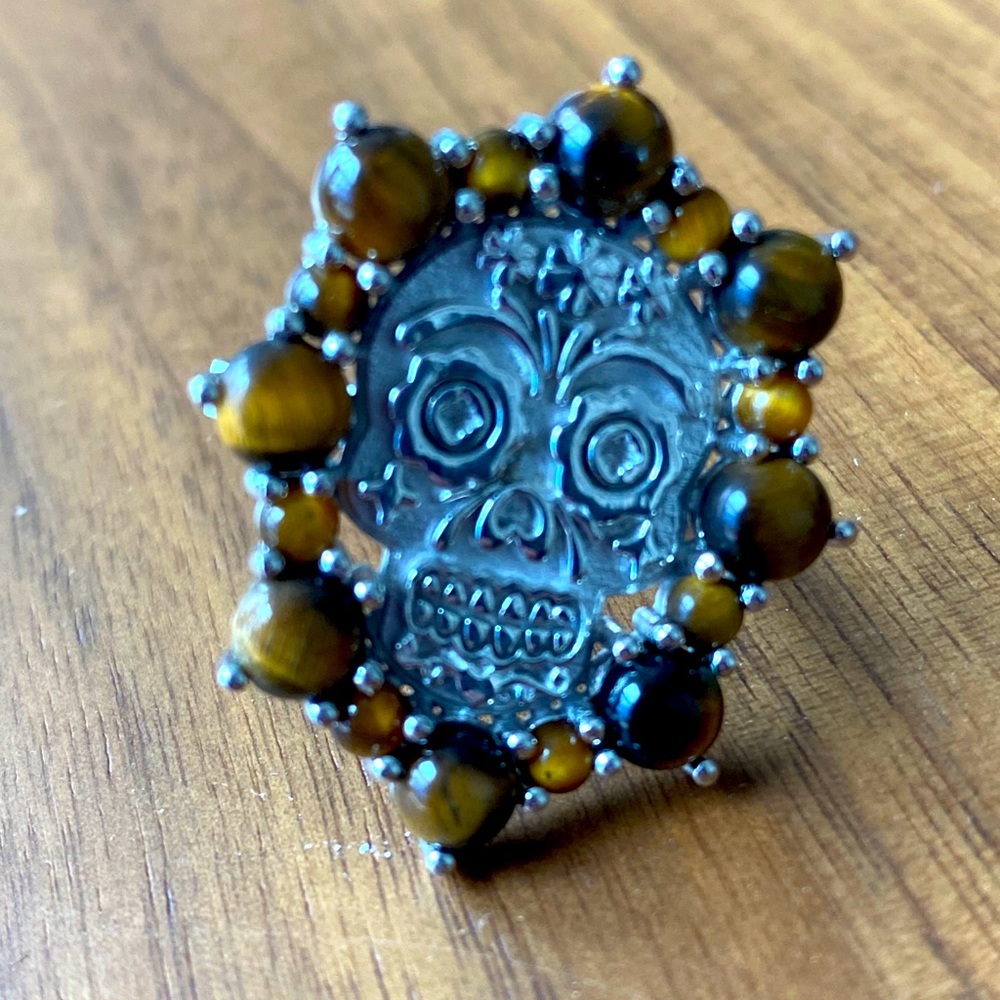 Hespera Sugar Skull Adjustable Ring